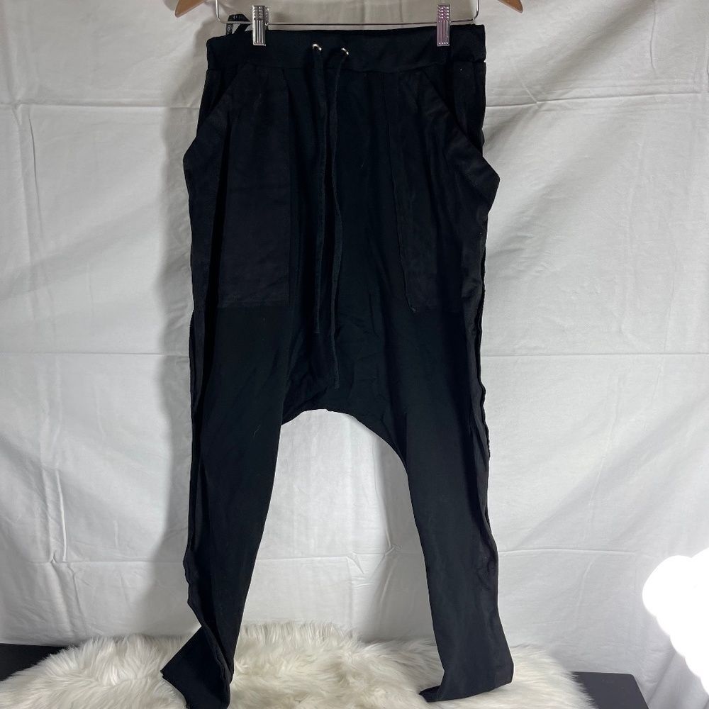 L-NK OGI Studio Black Harem Drawstring‎ Waist Pants Sz S